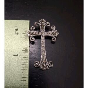 Sterling Silver And Diamond Cross Pendant